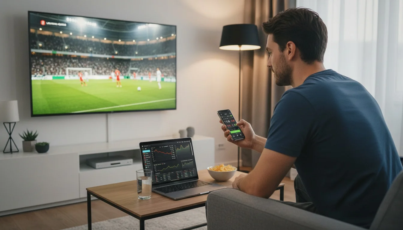 Apostas ao vivo em tempo real num evento desportivo